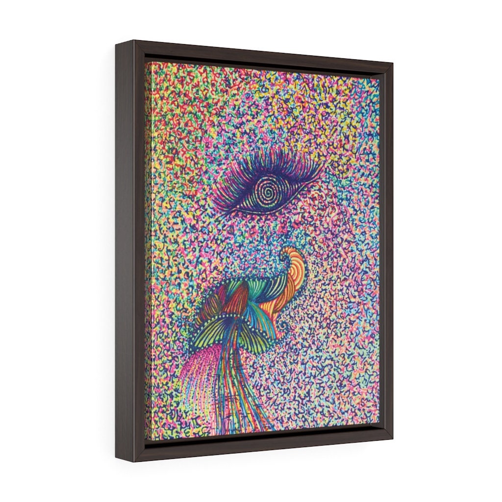 ThirdEye Shroom Framed Art By RoseSkyrah™ Psychedelic Light Codes Vertical Framed Premium Gallery Wrap Canvas