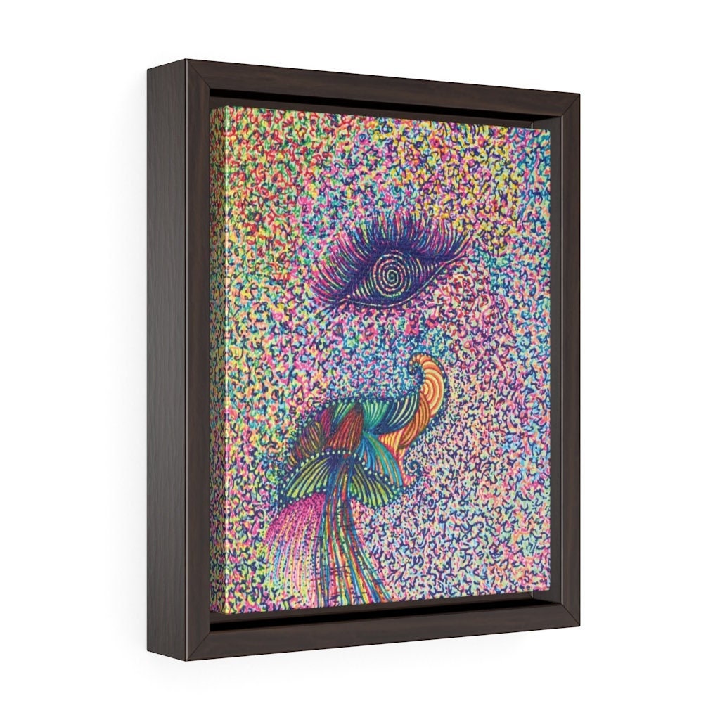 ThirdEye Shroom Framed Art By RoseSkyrah™ Psychedelic Light Codes Vertical Framed Premium Gallery Wrap Canvas