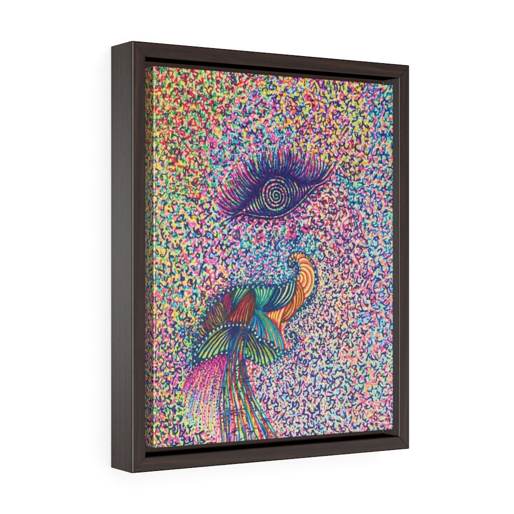 ThirdEye Shroom Framed Art By RoseSkyrah™ Psychedelic Light Codes Vertical Framed Premium Gallery Wrap Canvas